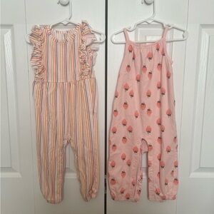 Simple Joys by Carters Striped and Pink Strawberry Baby Rompers Size 24M